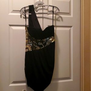 Black Mini One Shoulder Dress NWT Small